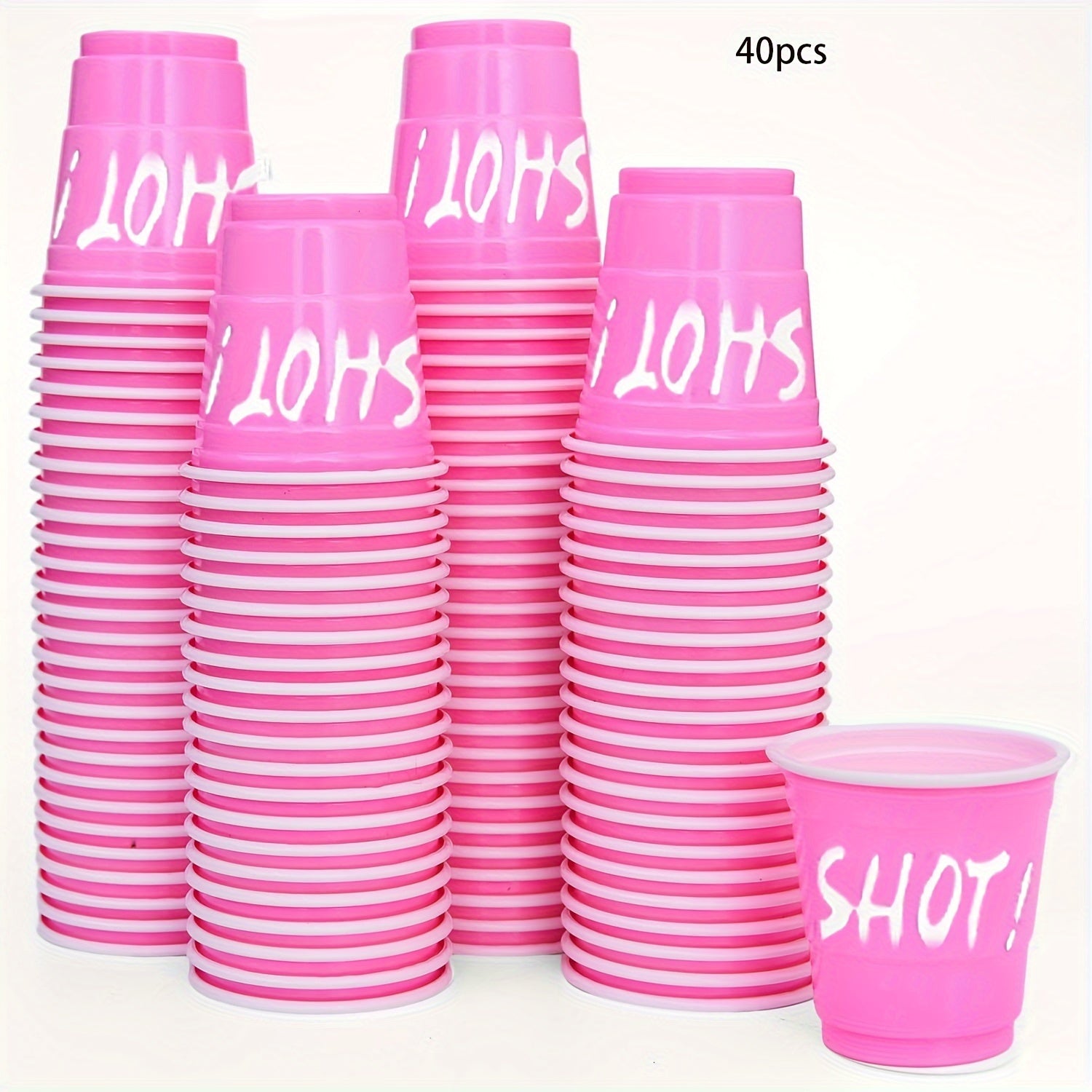 10\u002F40\u002F60pcs Party Decorations Hot Pink Party Cups, 2oz, Single Serving, Cute Mini, PPSU Plastic, for Mother'S Day, Birthday, Party, Picnic Supplies