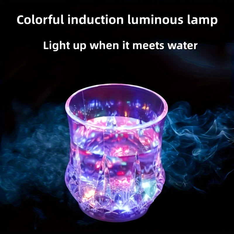 4 Pack-6Pack Liquid Activated Flash Drinking Crystal Cups, Multicolor LED Glowing Wine Drinking Tumblers for Bar Party Decor Halloween&Christmas