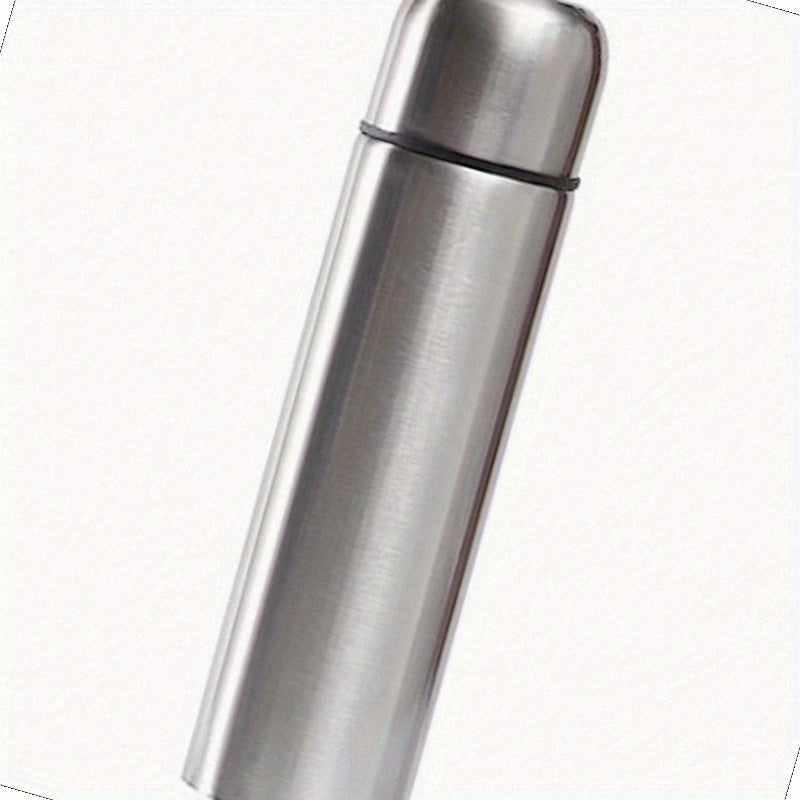 Stainless Steel Thermal Bottle Insulated Bottle for Hot and Cold Drinks Travel Coffee Mug with Cup Water Flask Vacuum Insulated Tumbler 17oz 500ml Silvery