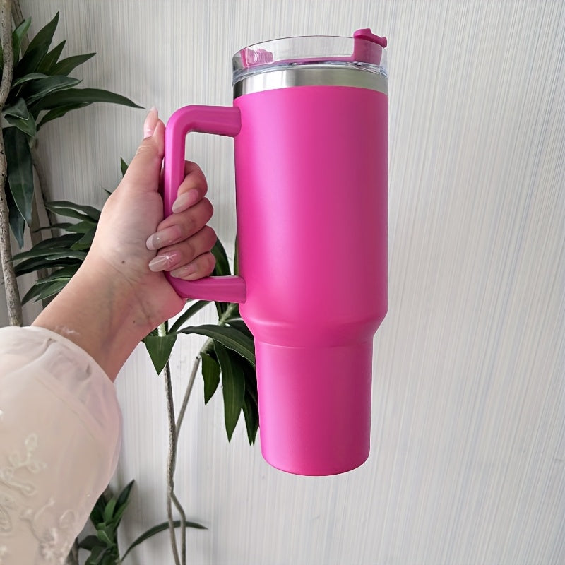 16pack USA Warehouse 40oz Powder Coated Travel Mug With Handle For Laser Engraving 40oz Color Powder Coated Tumblers With Handles 40oz Double-wall Insulated Water Bottle Suitable For Going Out To Carry Sports 40oz Powder Coated Travel Tumbler