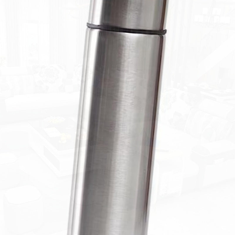 Stainless Steel Thermal Bottle Insulated Bottle for Hot and Cold Drinks Travel Coffee Mug with Cup Water Flask Vacuum Insulated Tumbler 17oz 500ml Silvery