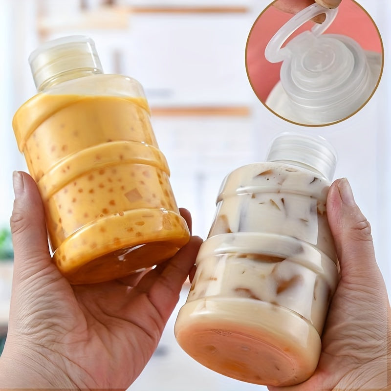 Leak-Proof Drink Cup 500ml Leak-Proof Plastic Cold Drink Cup | Recyclable, Hand Wash Only, Geometric Pattern, Multi-Purpose Beverage Container for Bubble Tea, Juice, Smoothies - Leadfree Material