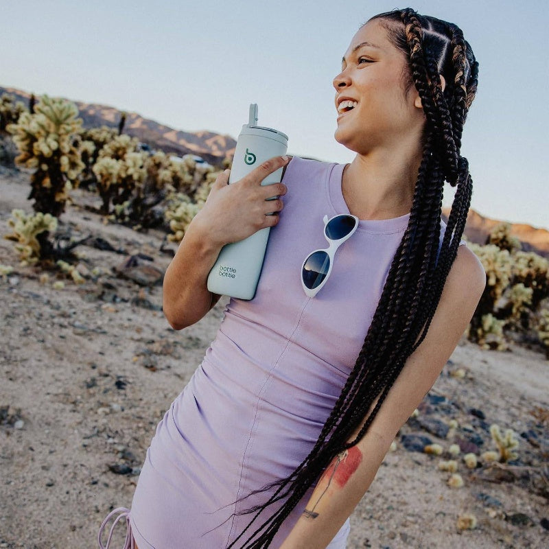 24oz Insulated Stainless Steel Water with Straw Lid & Handle - Double-Wall Vacuum, Leakproof for Hot\u002FCold Drinks, 24H Thermal Retention, Pastel Green\u002FMint, White, Pink, Blue - Gym, Travel,,