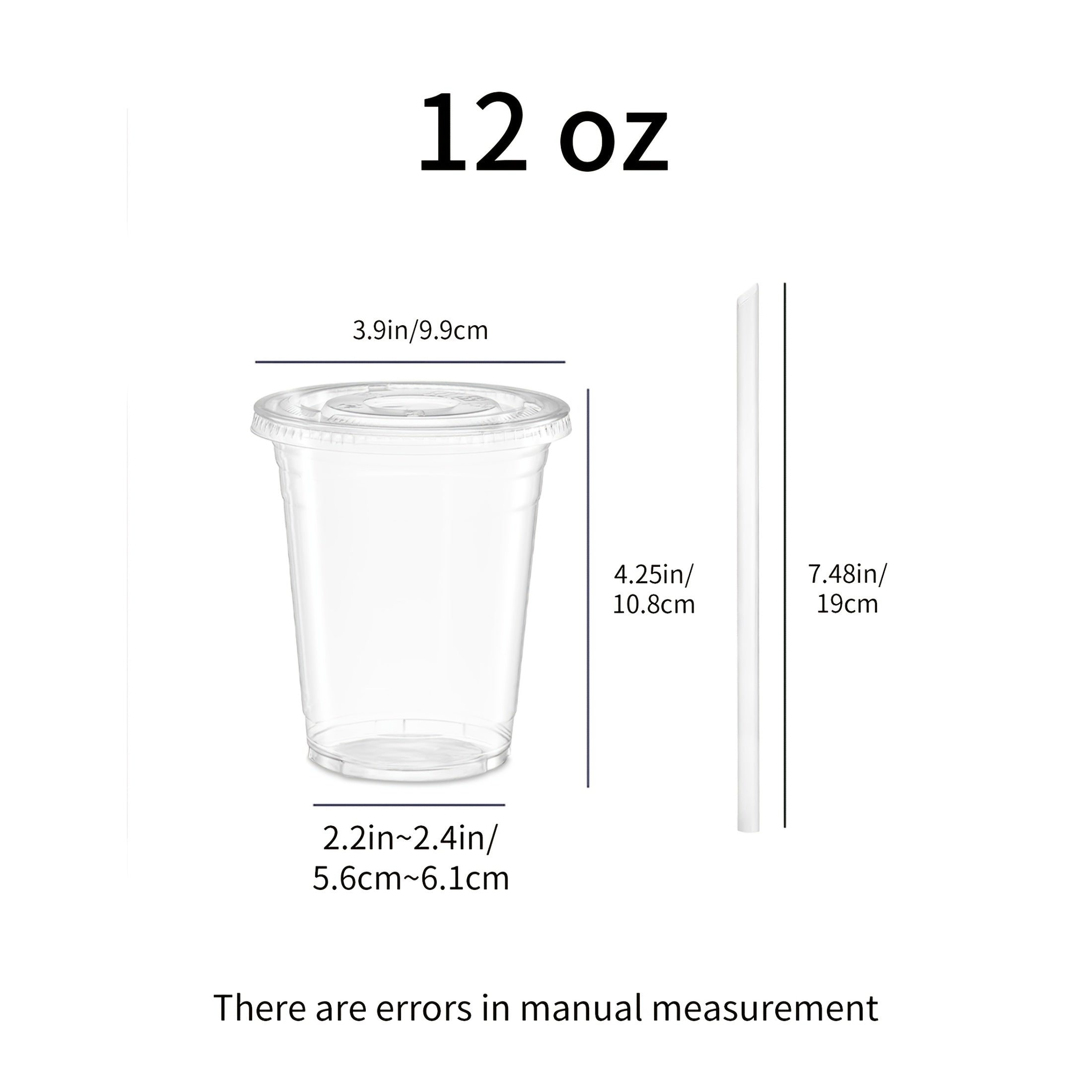 50 Sets 12oz-16oz-20oz-24oz Disposable Plastic Cups with Lids & Straws - Coffee Cold Drink Cups for Holiday Party, Halloween party, Christmas gatheringTravel, Home & Office Use, Disposable Cup, Cups Disposable