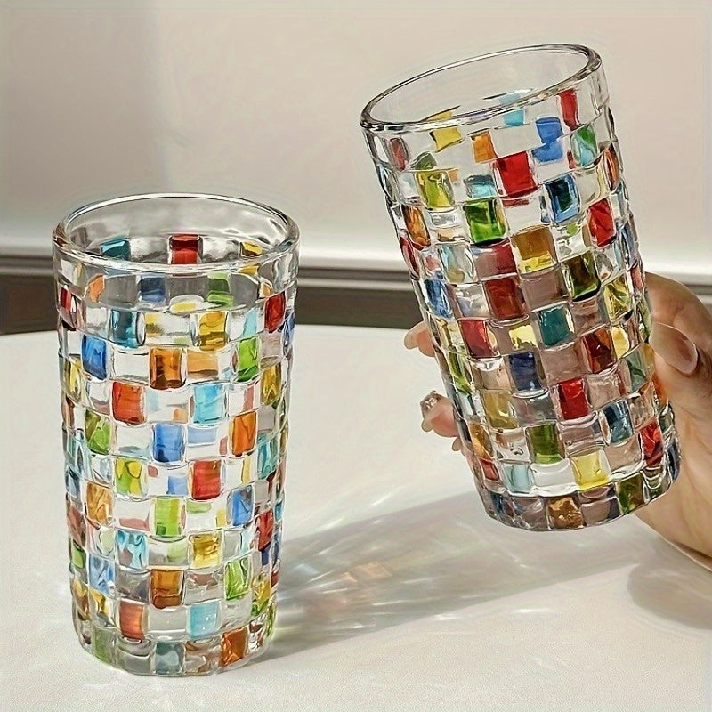 4pcs Colored Glass Mugs Water Mugs Coffee Mugs Premium Feeling Painted Home Whiskey Vintage Beer Mugs, Home Barware, Party Drinkware, Decorative Glassware, Classic Design, Durable Glassware, Handcrafted Mugs, Drinking Glasses, Barware Set