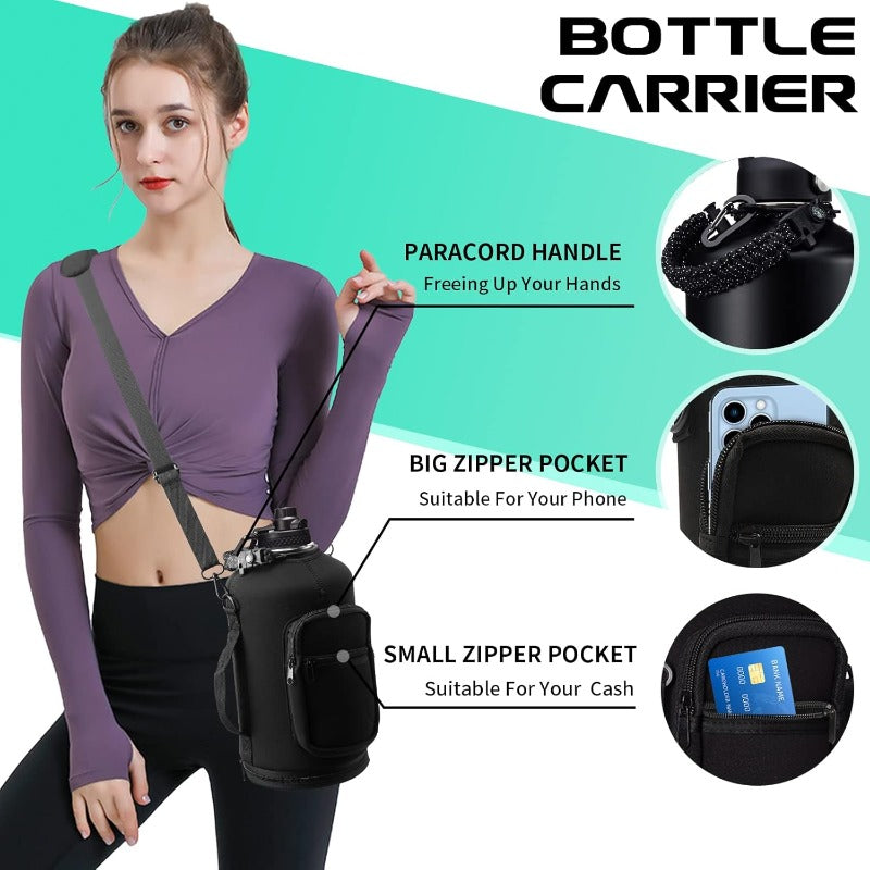 128-Ounce Insulated Water Bottles Featuring a Strap, a 1-Gallon Large Water Jug Equipped with a Straw And Spout Lid, a Stainless Steel Water Bottle That Is Leak-Proof, Keeping Drinks Cold for 48 Hours And Hot for 24 Hours, Along with a Metal Water F