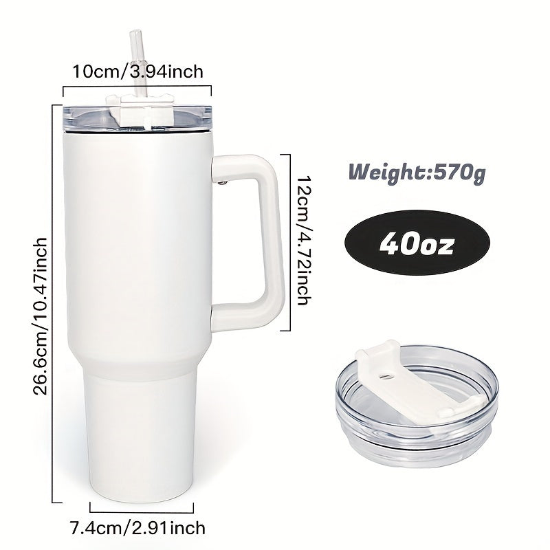 12pcs, 40oz Sublimation Tumbler Glow In The Dark Bottle with Handle and Straw Lid, Stainless Steel Vacuum Insulated Mug, Portable Large Capacity Cup, for Outdoor Sports, Travel & Camping, Gift