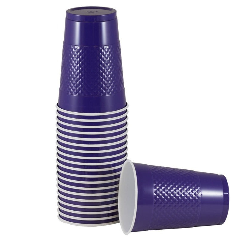 JAM Plastic Party Cups 16oz Violet Dark Purple 20 Pack, Event Essentials, Disposable Drinkware, Vibrant Design, Festive Tableware, Durable Plastic, Reusable Alternative, Bulk Drinkware, Plastic Tumblers
