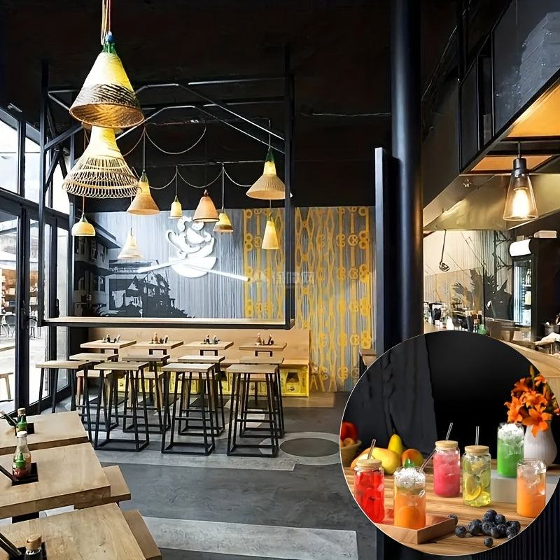 4\u002F6pcs, Glass Cup, 18.7oz\u002F550ml Glass Cup with Lid and Straw, Mason Jar Water Cup, Iced Coffee Cup, Glass Cup with Bamboo Lid,