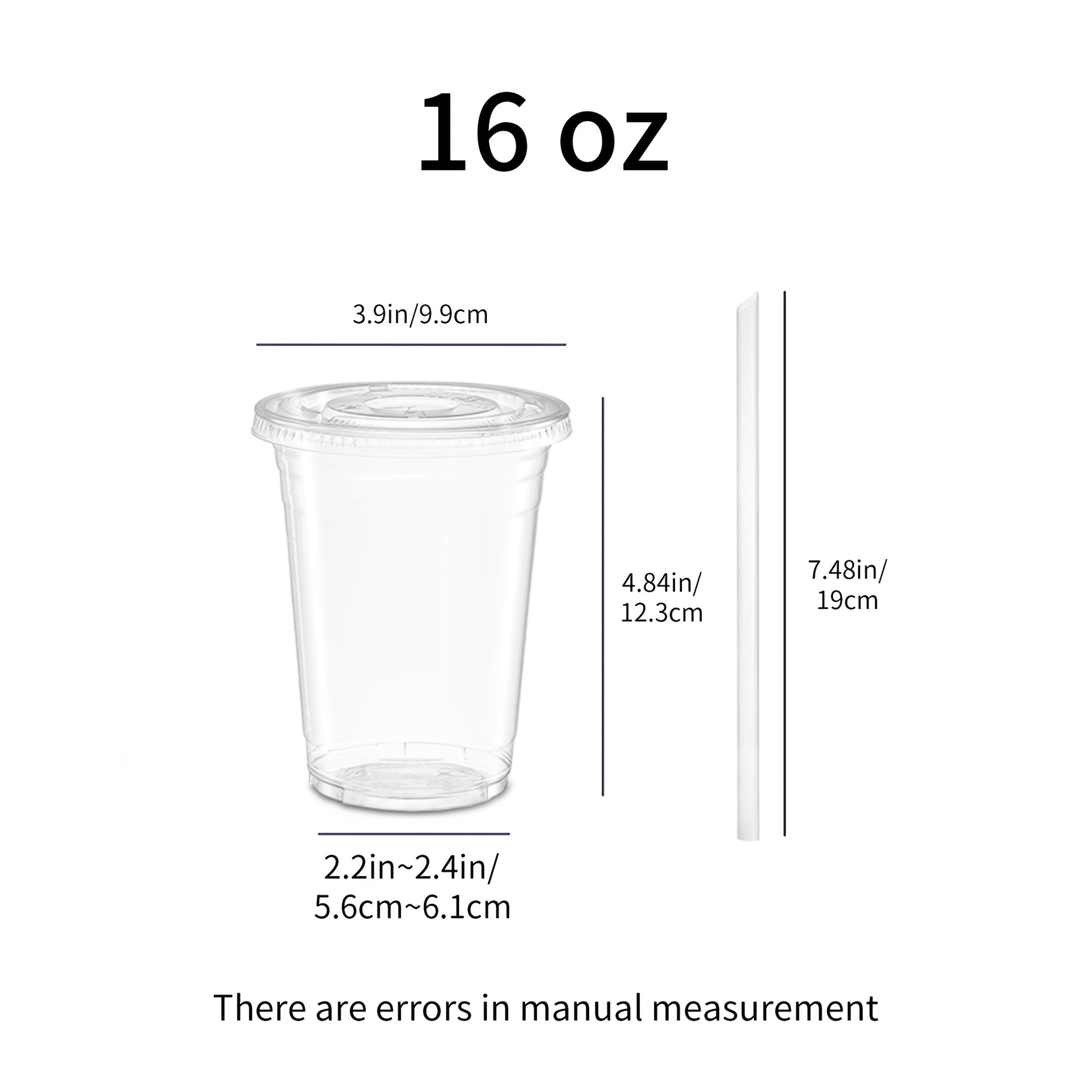 50 Sets 12oz-16oz-20oz-24oz Disposable Plastic Cups with Lids & Straws - Coffee Cold Drink Cups for Holiday Party, Halloween party, Christmas gatheringTravel, Home & Office Use, Disposable Cup, Cups Disposable