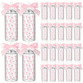 24pcs Pink Bow Plastic Cups Coquette Bow Aesthetic Cup with Lids And Straws 14 Oz Reusable Cute Bow Plastic Tumbler with Ribbon Bow for Women Birthday Bridal Shower Wedding Party Supplies Halloween&Christmas