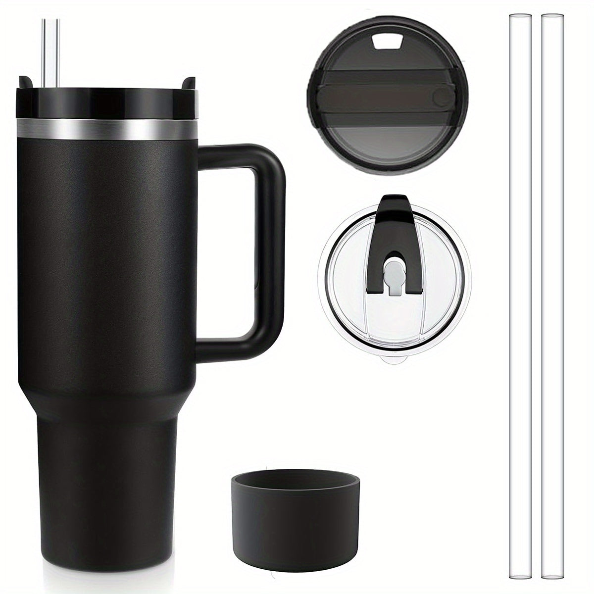 SPMTOWFT 40 Oz Tumbler with Handle, Insulated Water Bottle Carrier Bag with Lid And Straw, Reusable Stainless Steel Vacuum Insulated Cup, Leak Proof Thermal Travel Coffee Mug Cup for Cold And Hot, Phone Pocket, Office Drinkware, Gym Goers