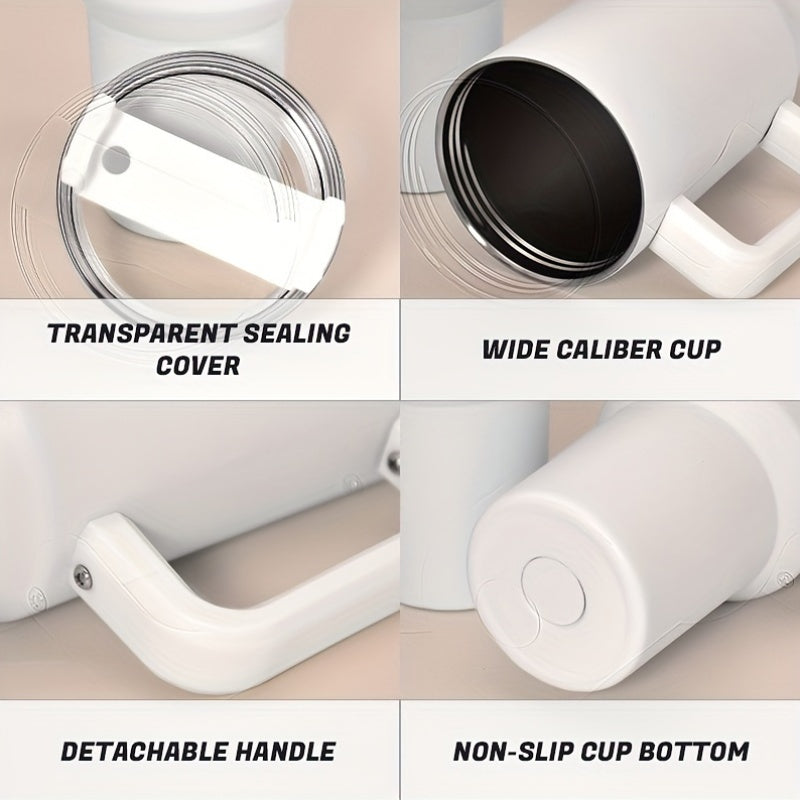 12pcs, 40oz Sublimation Tumbler Glow In The Dark Bottle with Handle and Straw Lid, Stainless Steel Vacuum Insulated Mug, Portable Large Capacity Cup, for Outdoor Sports, Travel & Camping, Gift