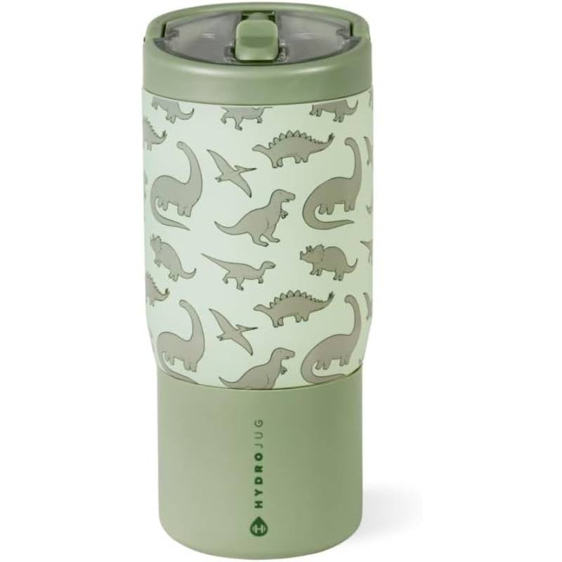 14oz Insulated Stainless Steel Thermos Bottle - Leakproof, BPA-Free, Dishwasher Safe, Cute Dinosaur design (Mint green with) - Thermal Cup for Gym, Travel, School, Office - Keeps Drinks Hot\u002FCold for Hours - Ideal ' Thermos