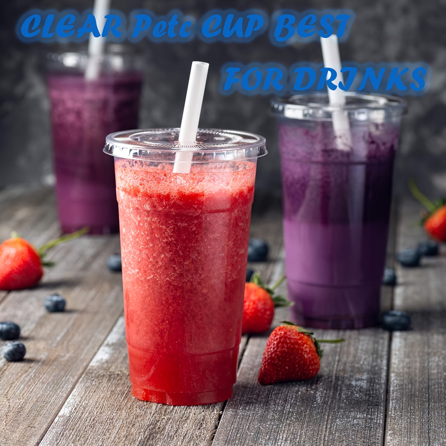 100 Pack 32 Oz Clear Disposable Plastic Cups With Flat Lids -BPA-Free Crystal Cold Drink Cups For Iced Coffee, Smoothies, Juice, Milkshakes, Party, Lemonade Stand & More