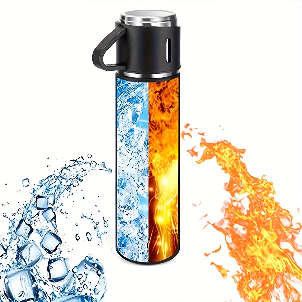 500ml, 17 Oz, 3-in-1 Stainless Steel Vacuum Cup - Double-layer Insulation, Ultra Portable, Multifunctional Design, Comes With 2 Lids, Sturdy And Durable, Suitable For Travel, Home, Office, School, And Unique Birthday Gifts