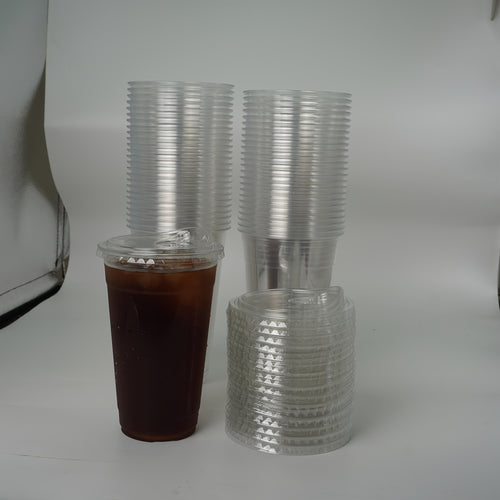 100 Pack- 16oz Plastic Cups with Lids And Straws, Disposable Clear Plastic Cups with Lids for Iced Coffee, Smoothie, Milkshake And Cold Drinks,Suitable for Halloween and Christmas