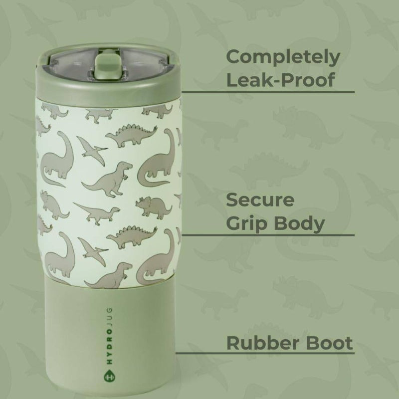 14oz Insulated Stainless Steel Thermos Bottle - Leakproof, BPA-Free, Dishwasher Safe, Cute Dinosaur design (Mint green with) - Thermal Cup for Gym, Travel, School, Office - Keeps Drinks Hot\u002FCold for Hours - Ideal ' Thermos