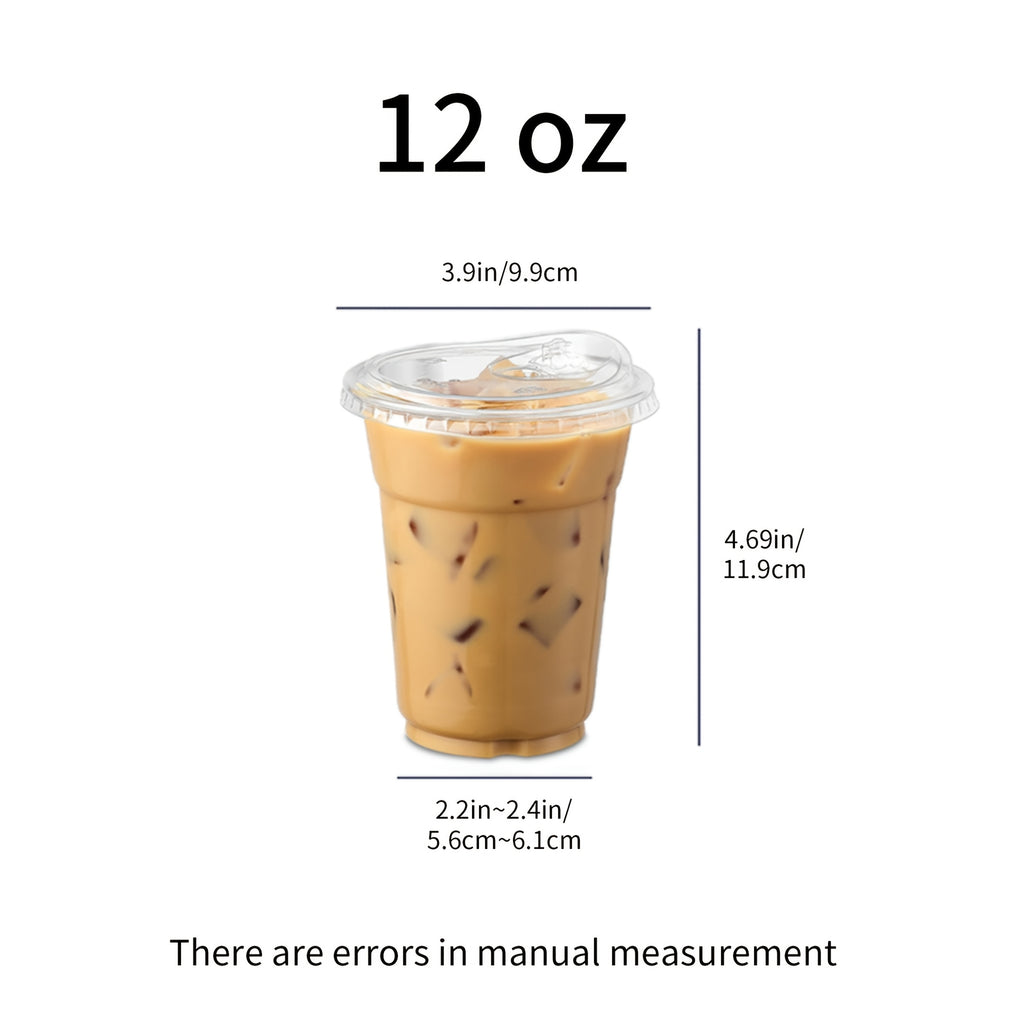 100 Pack- 16oz Plastic Cups with Lids And Straws, Disposable Clear Plastic Cups with Lids for Iced Coffee, Smoothie, Milkshake And Cold Drinks,Suitable for Halloween and Christmas