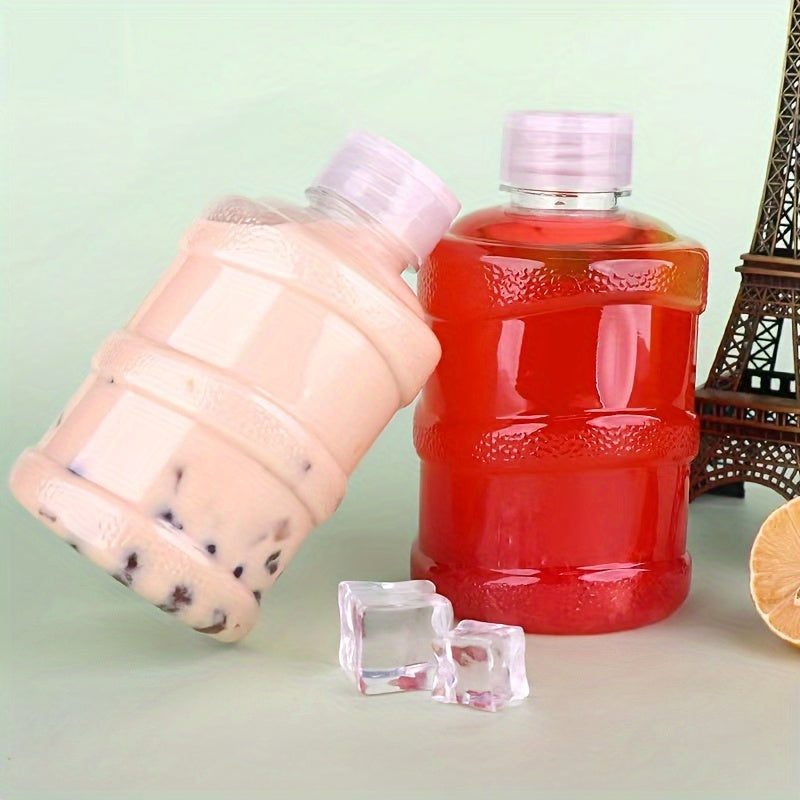 Leak-Proof Drink Cup 500ml Leak-Proof Plastic Cold Drink Cup | Recyclable, Hand Wash Only, Geometric Pattern, Multi-Purpose Beverage Container for Bubble Tea, Juice, Smoothies - Leadfree Material