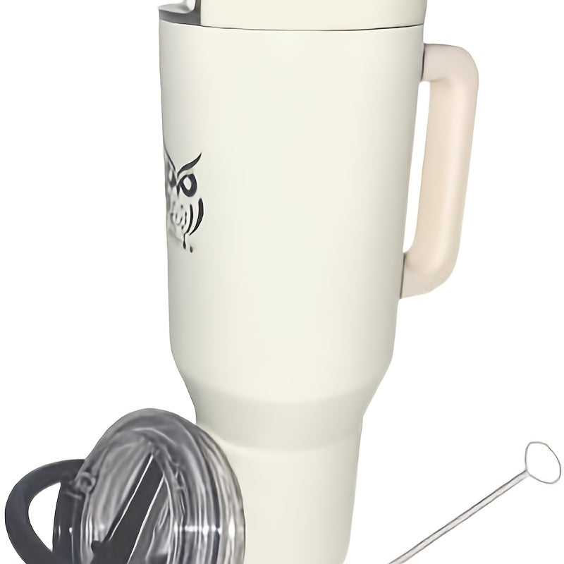 40oz Insulated Stainless Water Bottle Tumbler with Handle & Flip Straw Lid - Leak-Proof Insulated Bottle Mug, Hot\u002FCold Retention, 304 Stainless Travel Insulated Bottle for Gym,, Camping,, - Replacement Lid, Straw & Brush Included