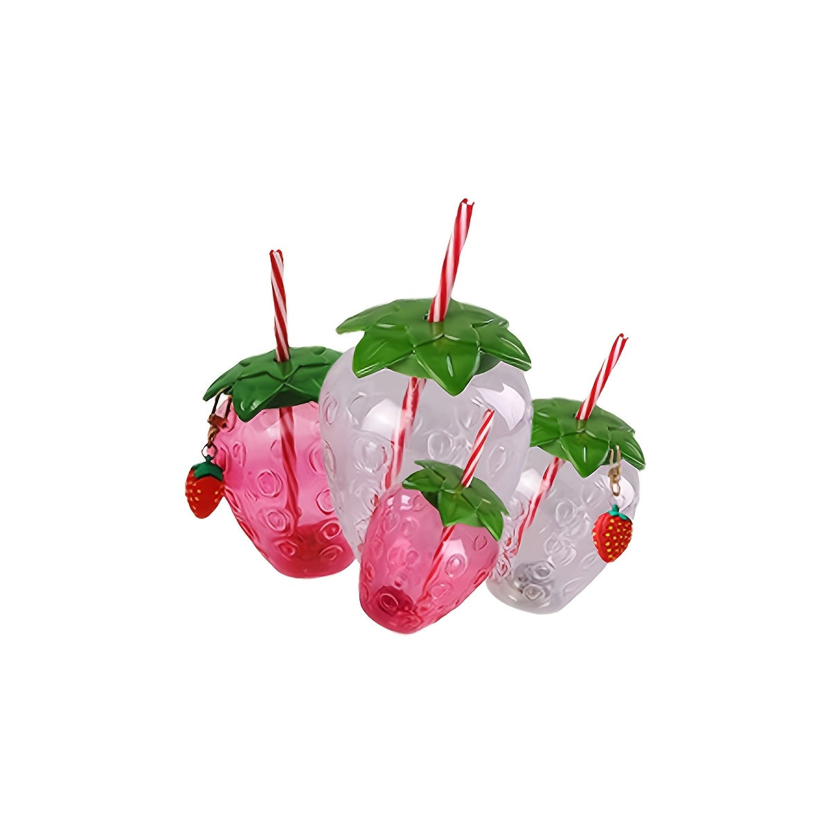 1pc Cute Strawberry Tumbler Cup 1pc Cute Transparent Strawberry Tumbler With Lid And Straw Kawaii Strawberry Cup Milk Tea Cup Fruit Cup Portable Cup Party Drinkware