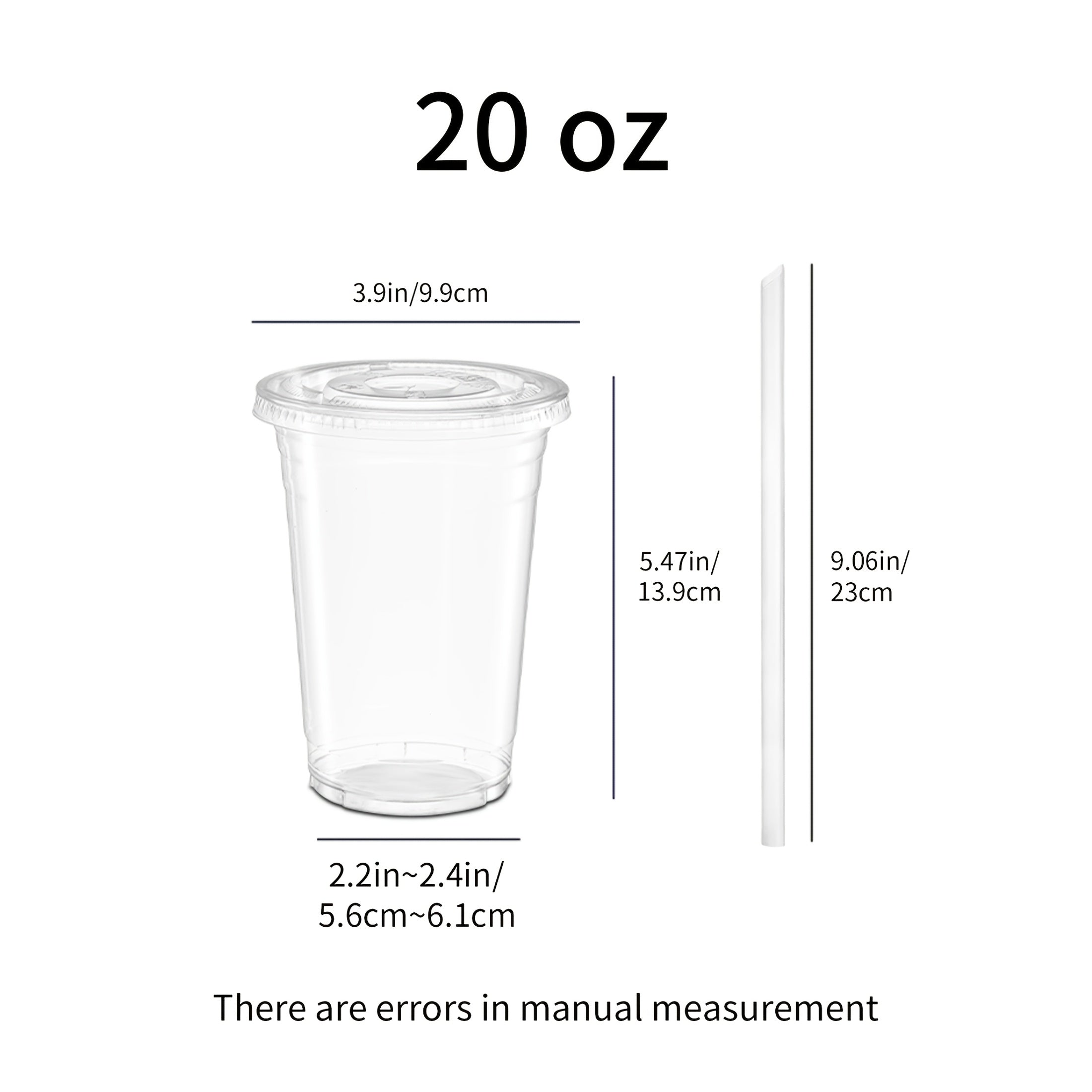 50 Sets 12oz-16oz-20oz-24oz Disposable Plastic Cups with Lids & Straws - Coffee Cold Drink Cups for Holiday Party, Halloween party, Christmas gatheringTravel, Home & Office Use, Disposable Cup, Cups Disposable