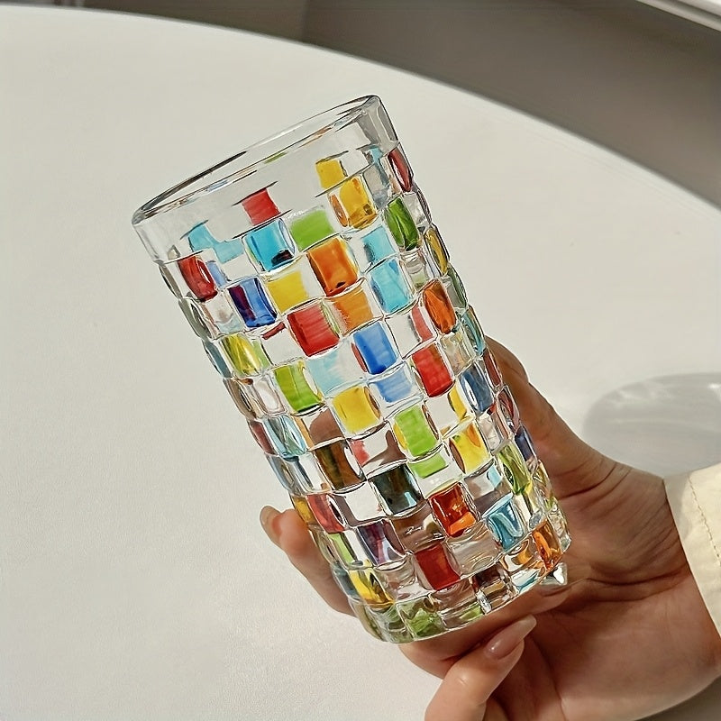 4pcs Colored Glass Mugs Water Mugs Coffee Mugs Premium Feeling Painted Home Whiskey Vintage Beer Mugs, Home Barware, Party Drinkware, Decorative Glassware, Classic Design, Durable Glassware, Handcrafted Mugs, Drinking Glasses, Barware Set