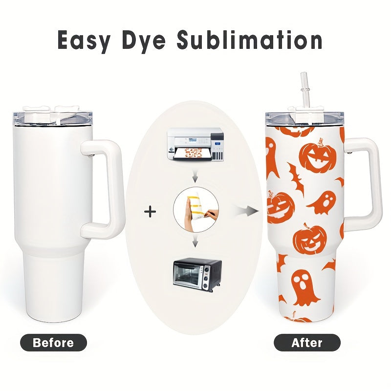 12pcs, 40oz Sublimation Tumbler Glow In The Dark Bottle with Handle and Straw Lid, Stainless Steel Vacuum Insulated Mug, Portable Large Capacity Cup, for Outdoor Sports, Travel & Camping, Gift