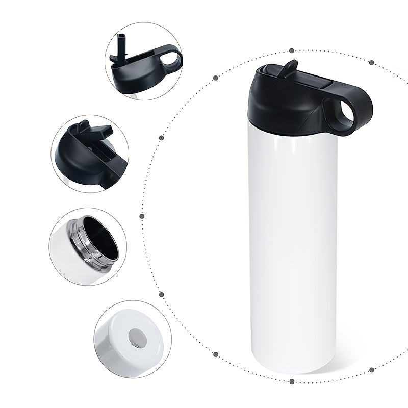 25pcs 20oz Sublimation Blank Double Wall Insulated Sports Water Flask Bottle with Flip Top Lid