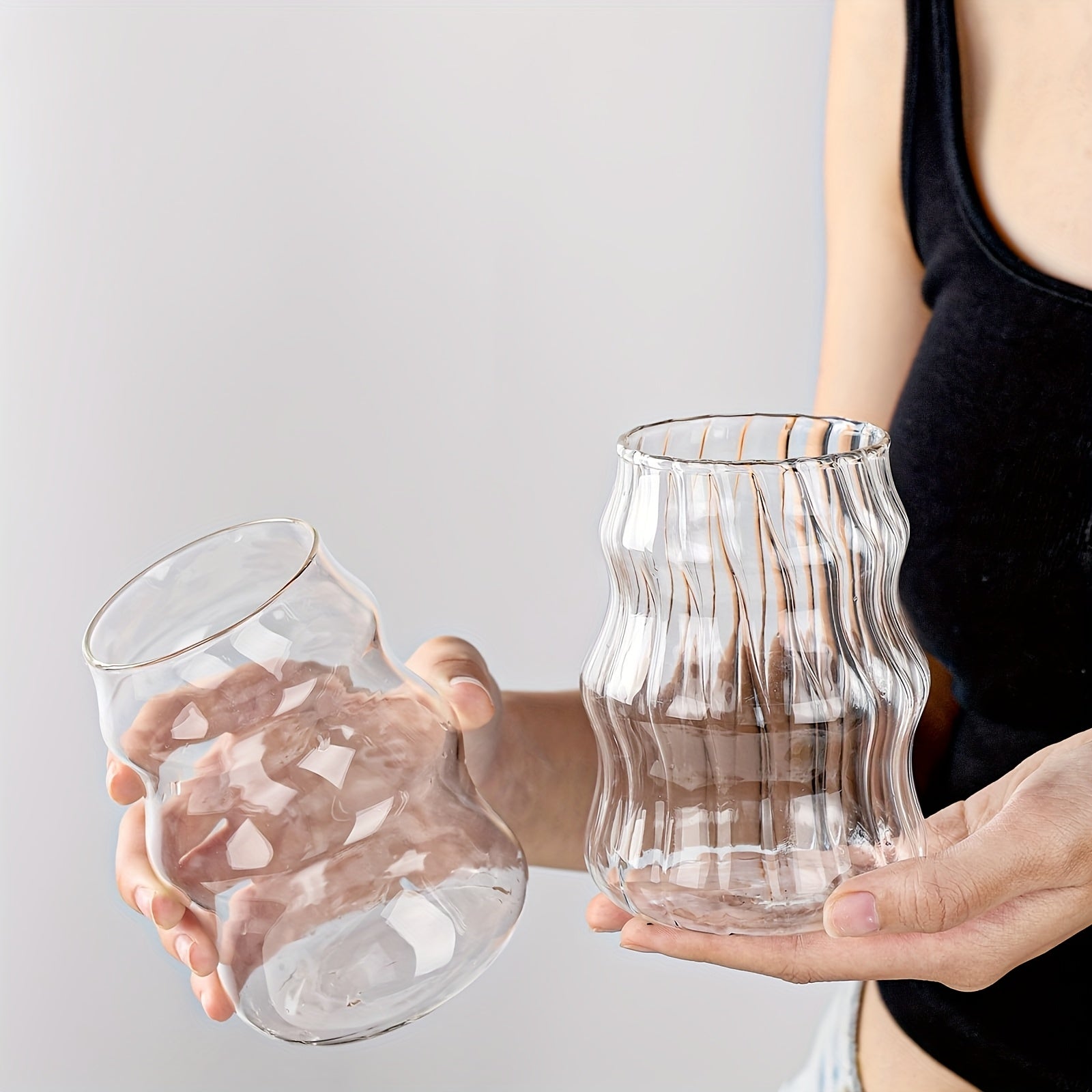 BPA-Free Glass Coffee Cups 4pcs\u002F6pcs BPA-Free Borosilicate Glass Coffee Cups with Straws | U-Shaped Insulated Tea Cups for Cold Drinks, Cloud Design, Hand Wash Only, Perfect for Labor Day & Thanksgiving Gifts