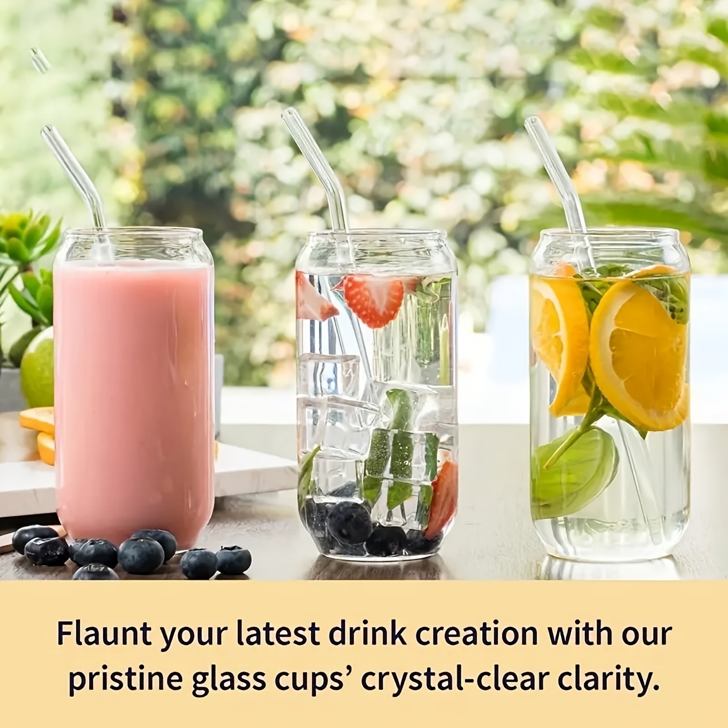 Durable Mason Jar Cups 4\u002F6\u002F8\u002F12\u002F16pcs Durable Mason Jar Glass Cups with Bamboo Lids & Reusable Straws - 18.7oz\u002F550ml Iced Coffee Tumblers for Home, Family Gatherings, and Travel