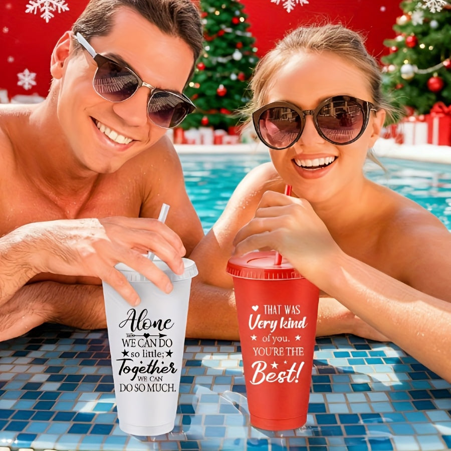 80pcs Employee Appreciation Tumblers Bulk Thank You Cup Graduation Gift 24oz Inspirational Plastic Tumblers with Lids And Straws for Teacher Nurse Team Staff Coworker Volunteer, Halloween Thanksgiving Christmas Party Cups