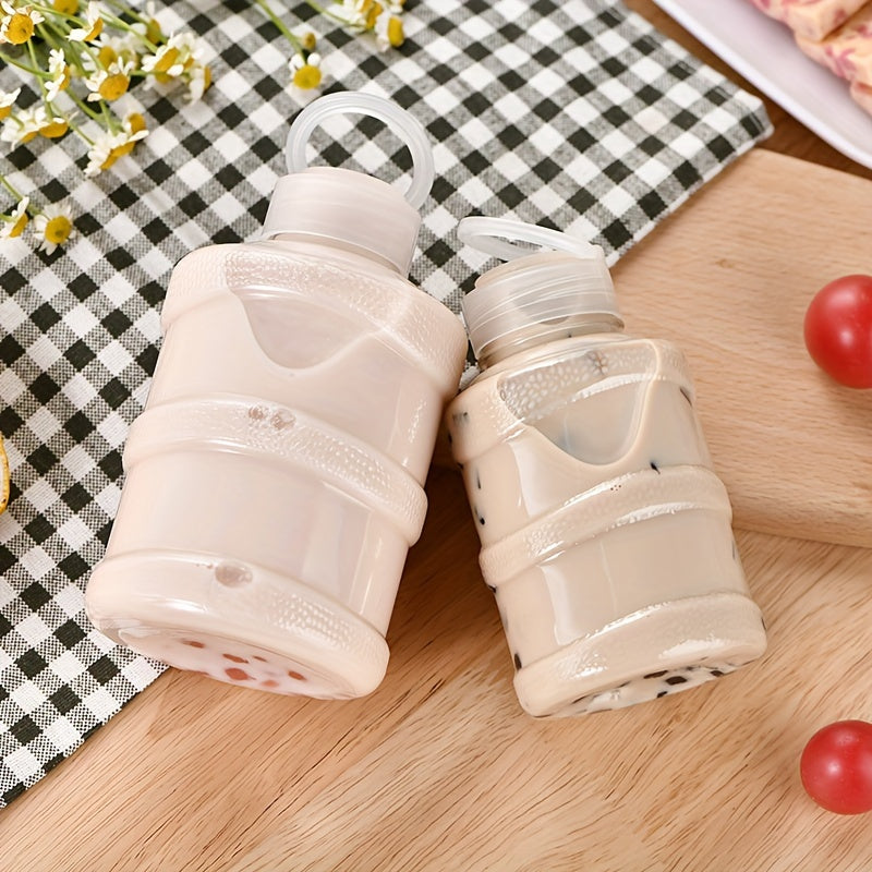 Leak-Proof Drink Cup 500ml Leak-Proof Plastic Cold Drink Cup | Recyclable, Hand Wash Only, Geometric Pattern, Multi-Purpose Beverage Container for Bubble Tea, Juice, Smoothies - Leadfree Material