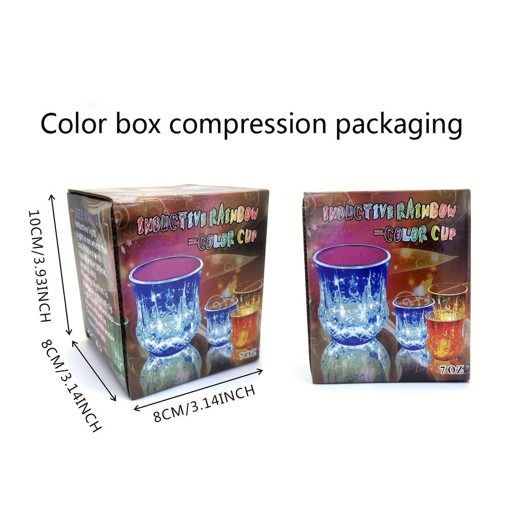 4 Pack-6Pack Liquid Activated Flash Drinking Crystal Cups, Multicolor LED Glowing Wine Drinking Tumblers for Bar Party Decor Halloween&Christmas
