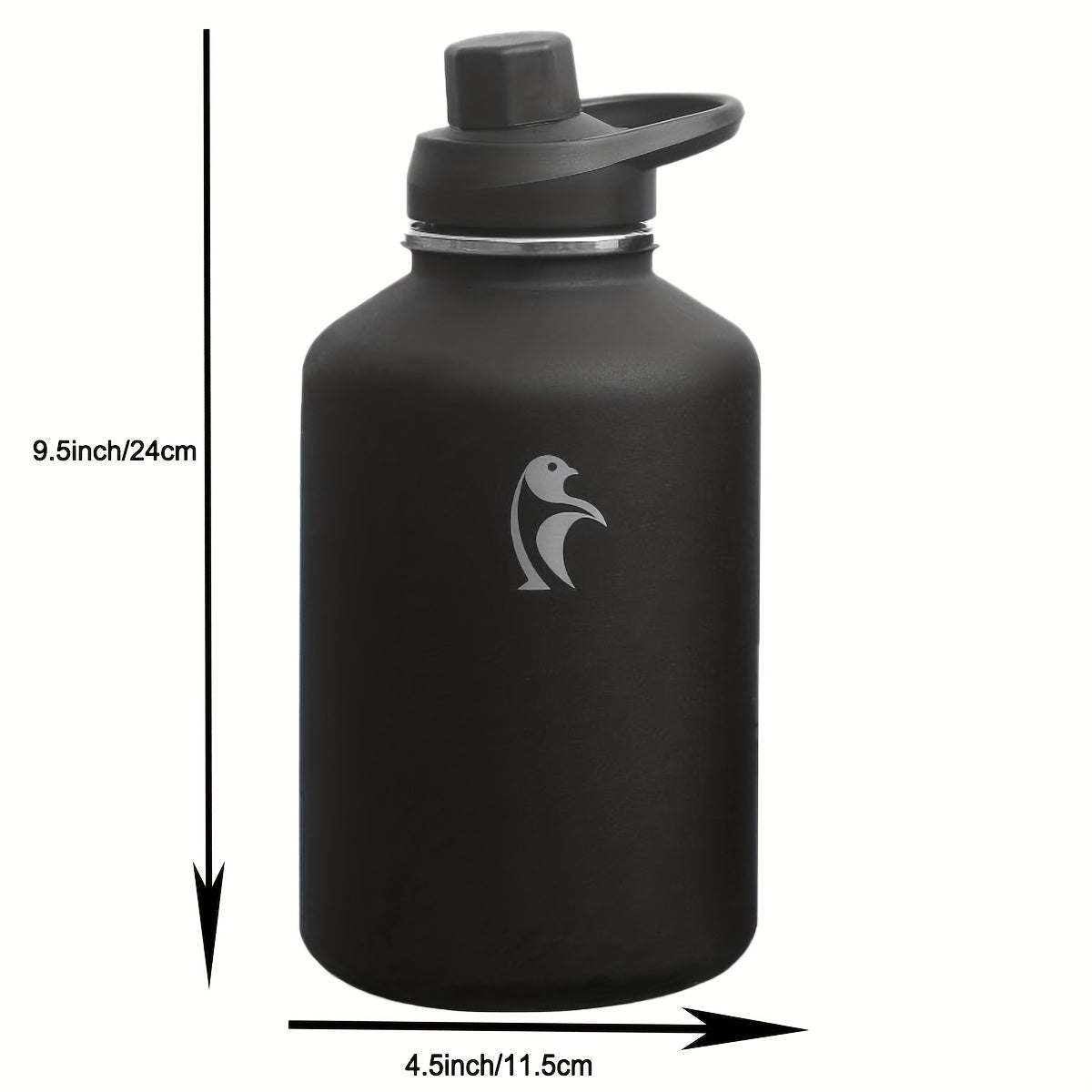 64\u002F128 Oz Water Bottle Insulated With PU Leather Sleeve, Half Gallon Water Bottle Color Contrast With Straw Lids, Stainless Steel Metal Large Water Jug, Keep Cold 48h Hot 24h, Black\u002FPurple