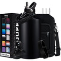128-Ounce Insulated Water Bottles Featuring a Strap, a 1-Gallon Large Water Jug Equipped with a Straw And Spout Lid, a Stainless Steel Water Bottle That Is Leak-Proof, Keeping Drinks Cold for 48 Hours And Hot for 24 Hours, Along with a Metal Water F