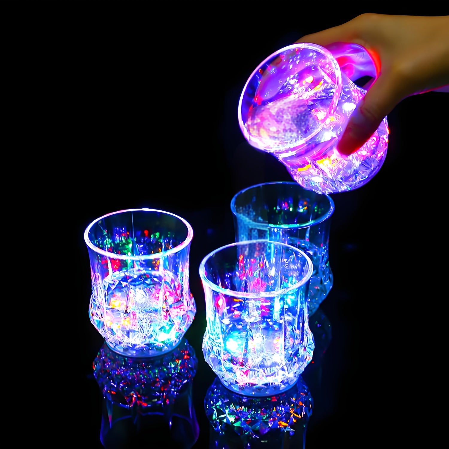 6 Light Up Cups, Glow In The Dark Party Supplies, Colored LED Light Up Beer Mugs, Suitable For Parties, Birthdays, Christmas, Disco, Valentine'S Day
