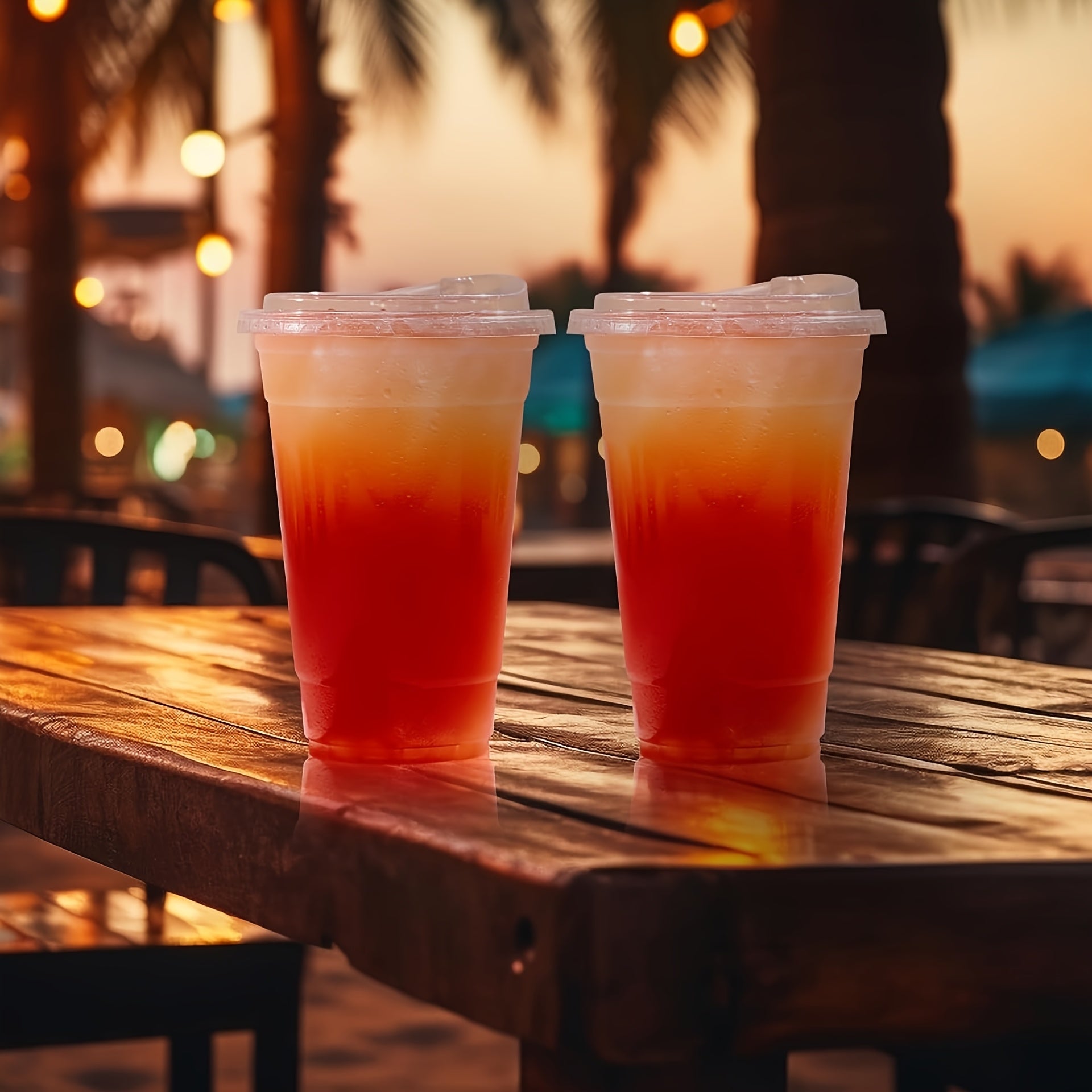 100 Pack- 16oz Plastic Cups with Lids And Straws, Disposable Clear Plastic Cups with Lids for Iced Coffee, Smoothie, Milkshake And Cold Drinks,Suitable for Halloween and Christmas