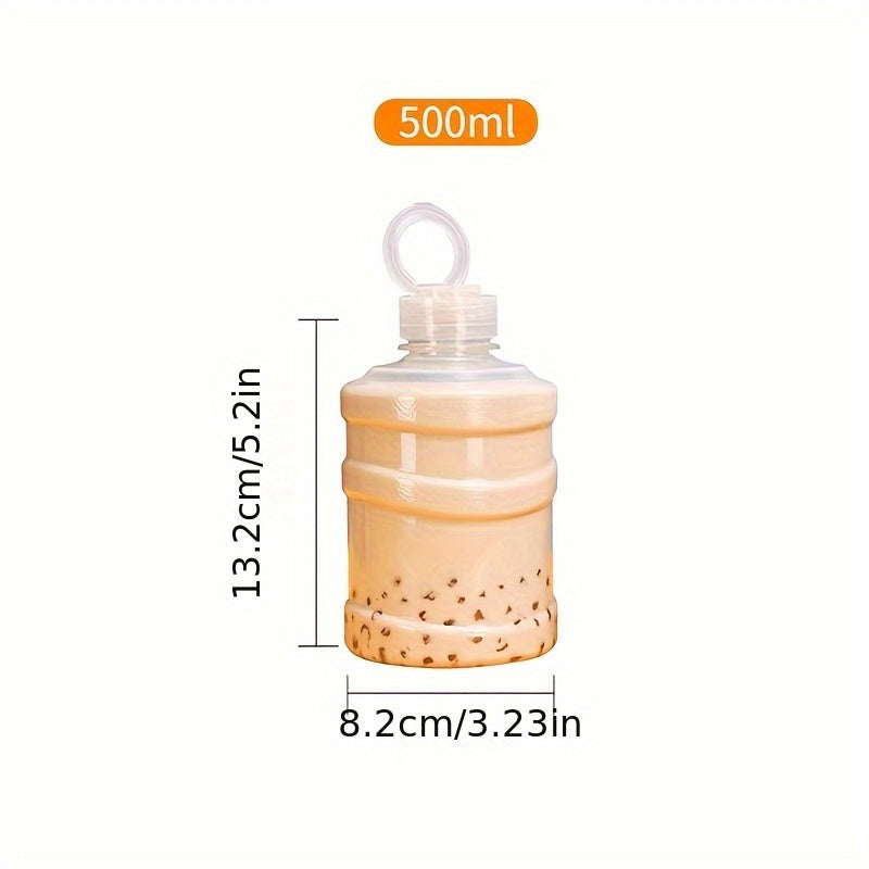 Leak-Proof Drink Cup 500ml Leak-Proof Plastic Cold Drink Cup | Recyclable, Hand Wash Only, Geometric Pattern, Multi-Purpose Beverage Container for Bubble Tea, Juice, Smoothies - Leadfree Material