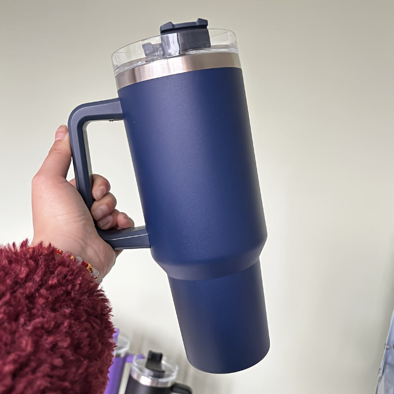 16pack USA Warehouse 40oz Powder Coated Travel Mug With Handle For Laser Engraving 40oz Color Powder Coated Tumblers With Handles 40oz Double-wall Insulated Water Bottle Suitable For Going Out To Carry Sports 40oz Powder Coated Travel Tumbler