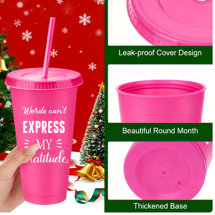 80pcs Employee Appreciation Tumblers Bulk Thank You Cup Graduation Gift 24oz Inspirational Plastic Tumblers with Lids And Straws for Teacher Nurse Team Staff Coworker Volunteer, Halloween Thanksgiving Christmas Party Cups