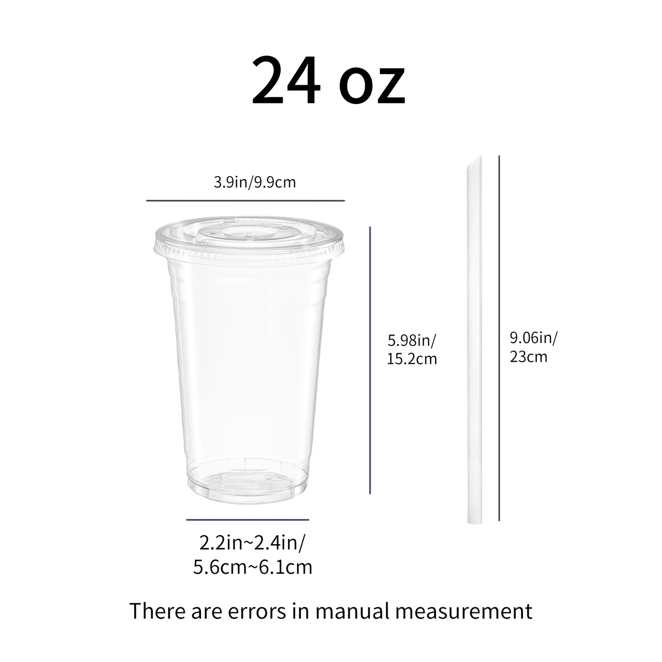 50 Sets 12oz-16oz-20oz-24oz Disposable Plastic Cups with Lids & Straws - Coffee Cold Drink Cups for Holiday Party, Halloween party, Christmas gatheringTravel, Home & Office Use, Disposable Cup, Cups Disposable